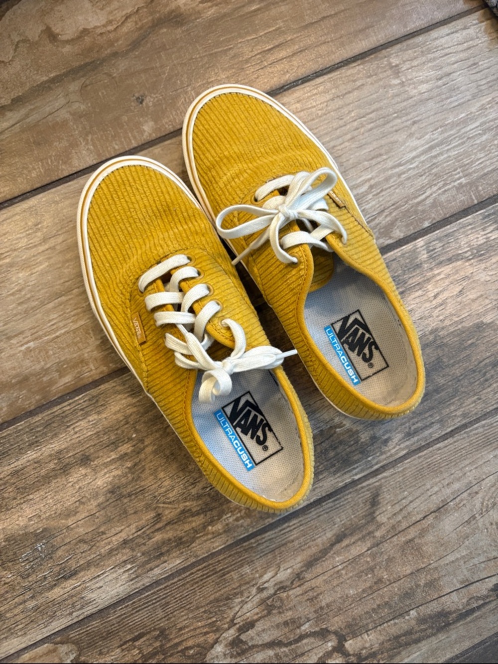 Vans Mustard Yellow Corduroy Low-Top Sneakers